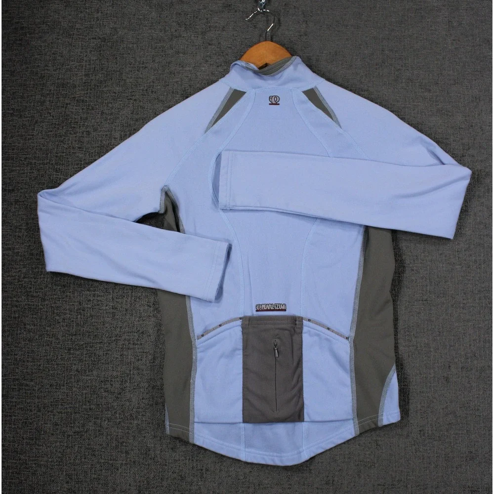 Pearl Izumi Womens Cycling Jacket Blue Gray Long Sleeve Full Zip Medium 4909
